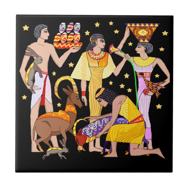 Baldosa cerámica del diseño egipcio (Frente)