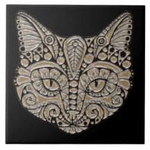 Baldosa cerámica del emblema de la joya del gato