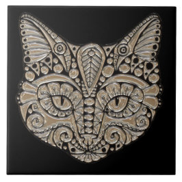 Baldosa cerámica del emblema de la joya del gato