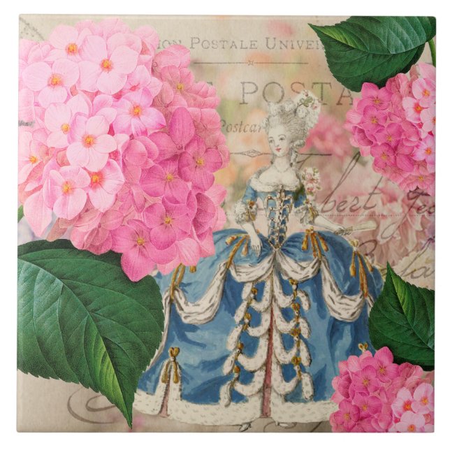 Baldosa cerámica del Hydrangea de Marie Antonieta (Frente)