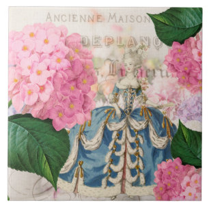 Baldosa cerámica del Hydrangea rosado de Marie