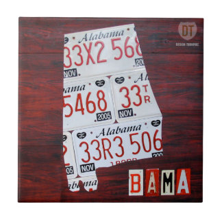 Baldosa cerámica del mapa de la placa de Alabama