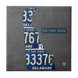 Baldosa cerámica del mapa de la placa de Delaware