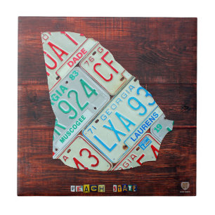 Baldosa cerámica del mapa de la placa de Georgia