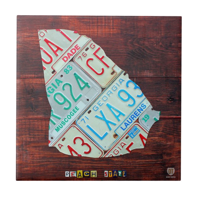 Baldosa cerámica del mapa de la placa de Georgia (Frente)