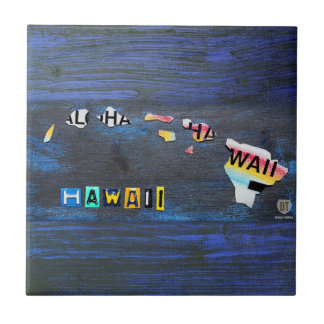 Baldosa cerámica del mapa de la placa de Hawaii