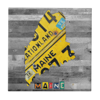 Baldosa cerámica del mapa de la placa de Maine