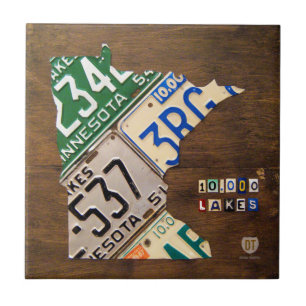 Baldosa cerámica del mapa de la placa de Minnesot