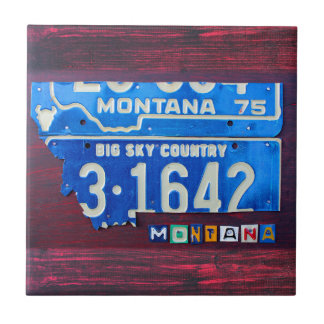 Baldosa cerámica del mapa de la placa de Montana