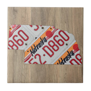 Baldosa cerámica del mapa de la placa de Nebraska