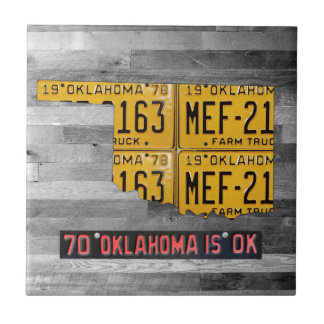 Baldosa cerámica del mapa de la placa de Oklahoma