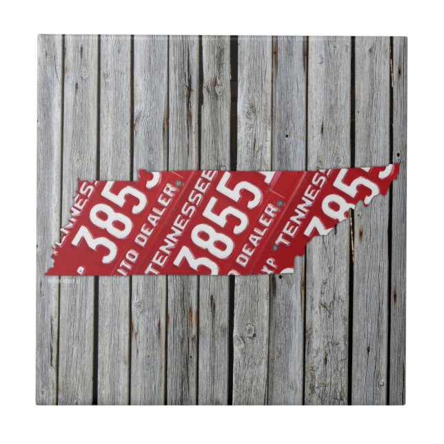 Baldosa cerámica del mapa de la placa de Tennessee (Frente)