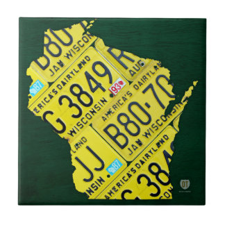 Baldosa cerámica del mapa de la placa de Wisconsin