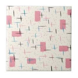 Baldosa cerámica del modelo rosado atómico retro