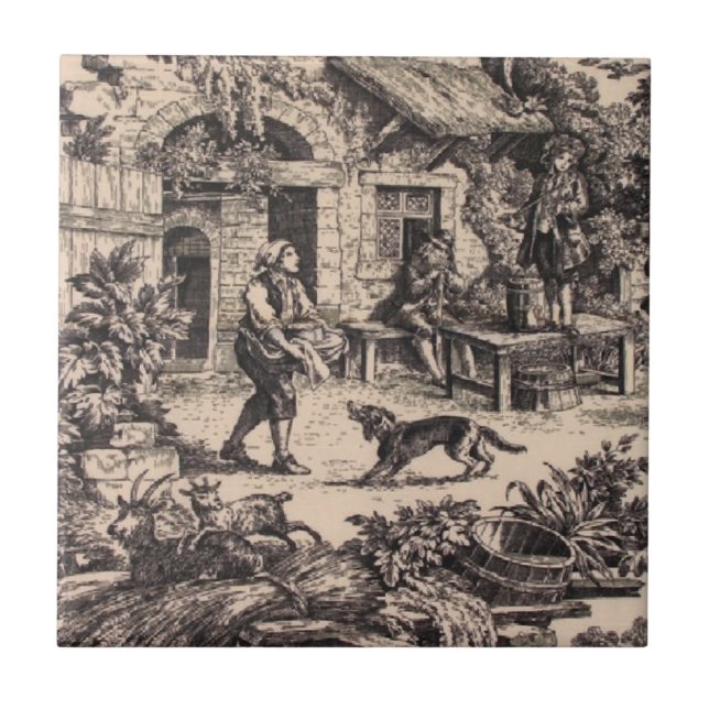 Baldosa cerámica del negro francés del país del (Frente)