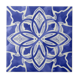 Baldosa cerámica del patrón azul mosaico