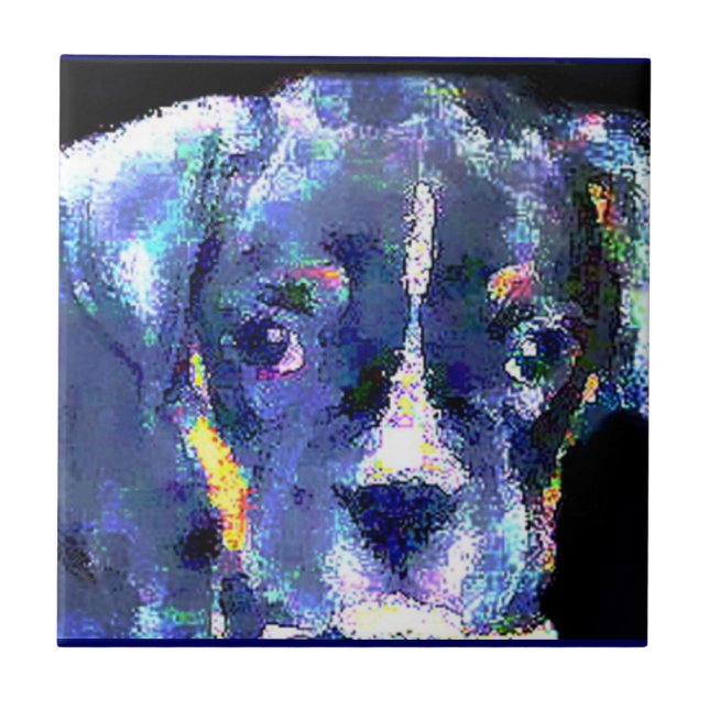 Baldosa cerámica del perro del boxeador (Frente)