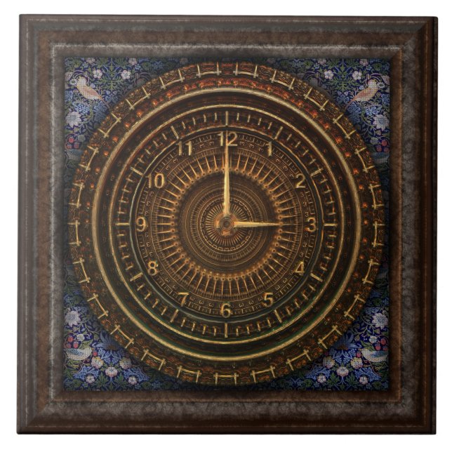Baldosa cerámica del reloj barroco (Frente)