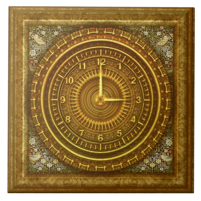 Baldosa cerámica del reloj barroco (Frente)