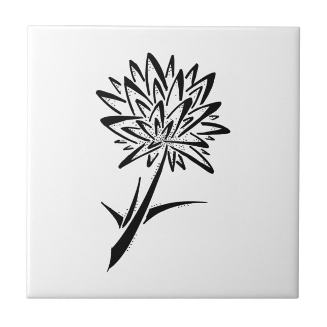 Baldosa cerámica del tatuaje blanco y negro del (Frente)