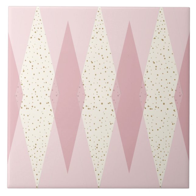 Baldosa cerámica grande rosada moderna de Argyle (Frente)