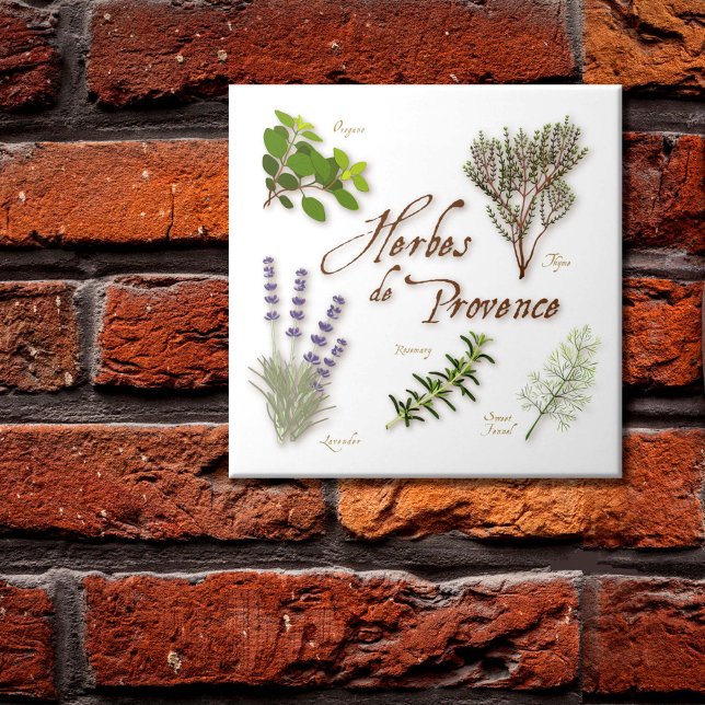 Baldosa Cerámica Herbes de Provence (Herbes de Provence Ceramic Tile. A popular blend of aromatic herbs from southwest France. )