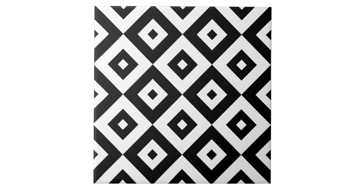 Baldosa cerámica negra y blanca del modelo el | de | Zazzle.es