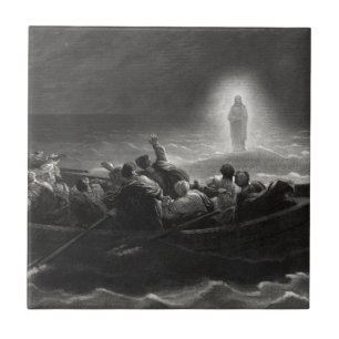 Baldosa cerámica "Noche en el mar de Galilea"
