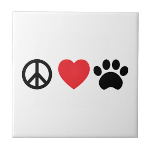 Baldosa cerámica Peace Love Paw
