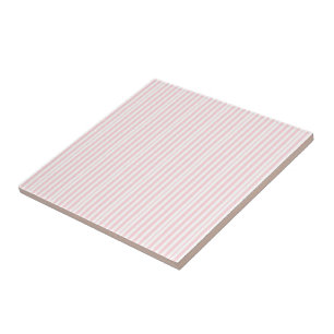 Baldosa Cerámica Raya Rosa y Blanca Raya