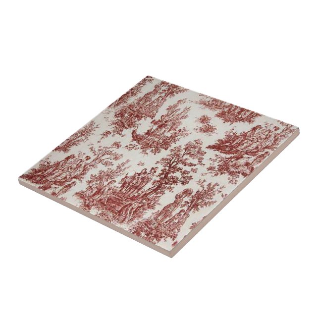 Baldosa cerámica roja de Toile del país francés (Lado)