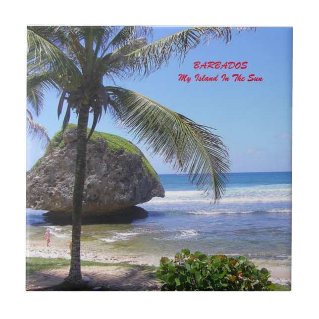 Baldosa cerámica temática de Barbados (Frente)
