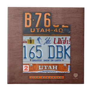 Baldosa cerámica V2 del mapa de la placa de Utah
