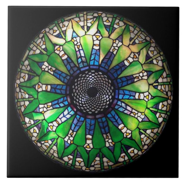 Baldosa cerámica verde de Tiffany (Frente)