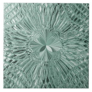 Baldosa cerámica verde decorativa