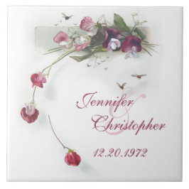 Baldosa de aniversario de guisantes dulces