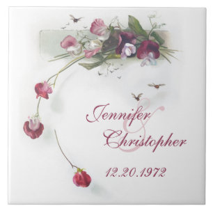 Baldosa de aniversario de guisantes dulces