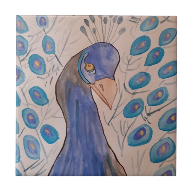 Baldosa de Cerámica Azul Peacock (Frente)