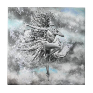 Baldosa de cerámica de mujer bailarina