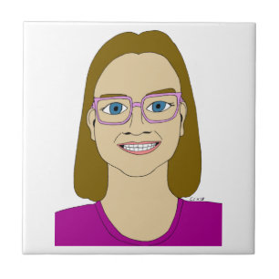 baldosa de cerámica de niña pequeña