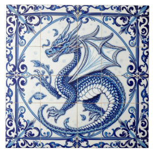 baldosa de dragón de luna zafiro