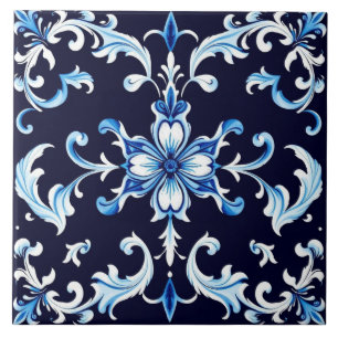 baldosa de flor de azur
