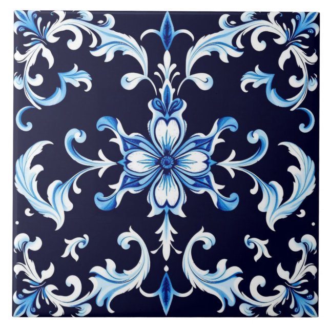 baldosa de flor de azur (Frente)