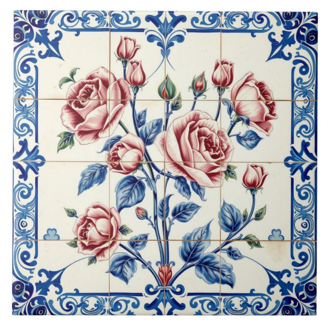 baldosa de jardín de rosas (Frente)