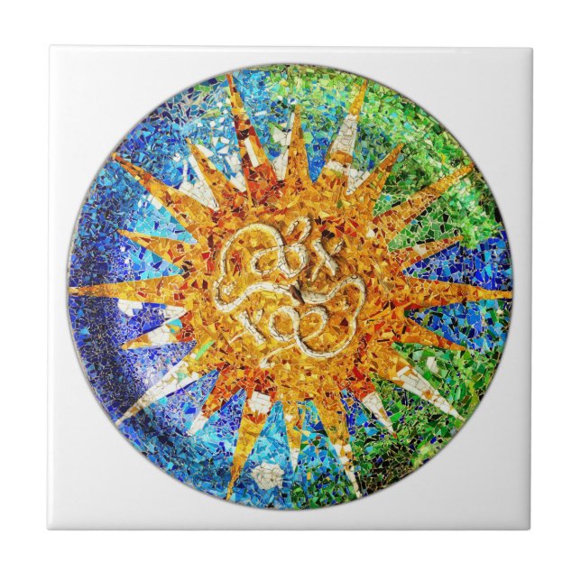 Baldosa de mosaicos de la Guela del Parque (Frente)