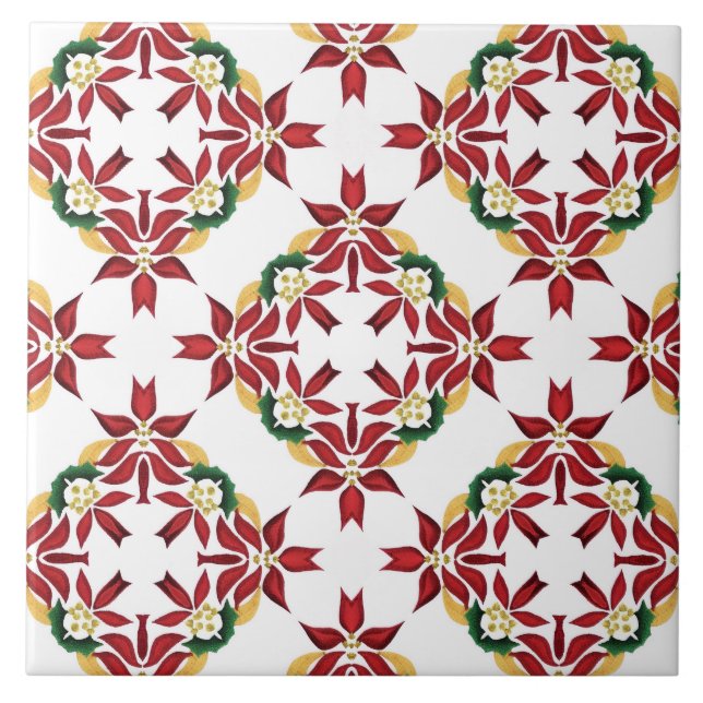 baldosa de poinsettia de navidad (Frente)