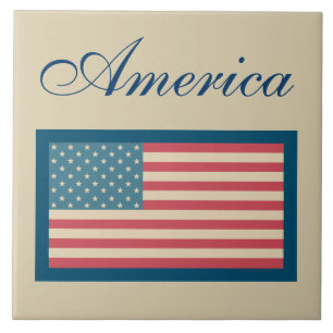 Baldosa de soporte de bandera americana