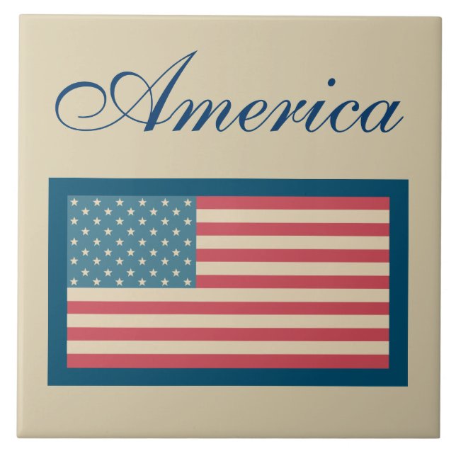 Baldosa de soporte de bandera americana (Frente)