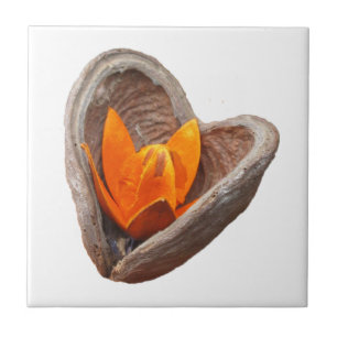 Baldosa del corazón floreciente