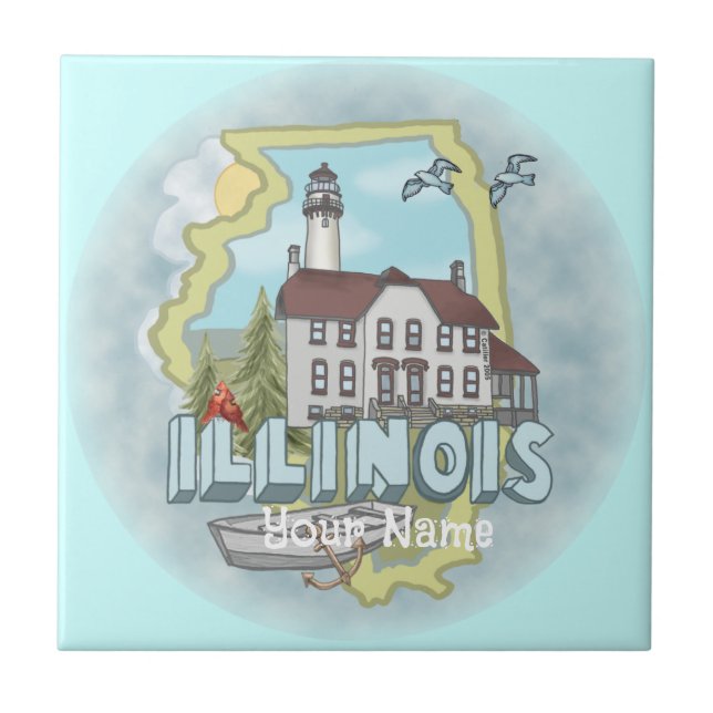 Baldosa del faro de Illinois (Frente)